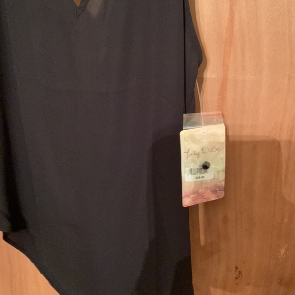 Brand new with tags black tank top with gold accent bar - Picture 2 of 3